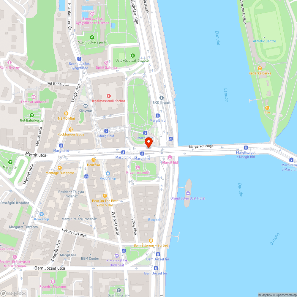 Margit híd budai hídfő H aluljáró bejelentés helye