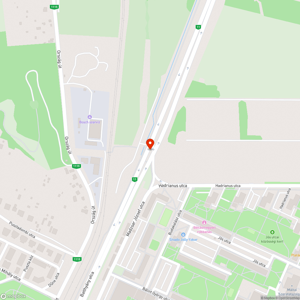 Kátyú bejelentés helye