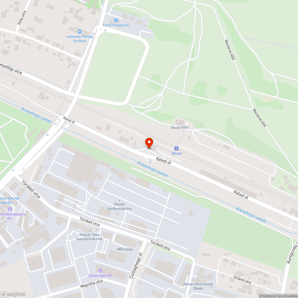 Óbuda vasútállomás vízelvezetése bejelentés helye