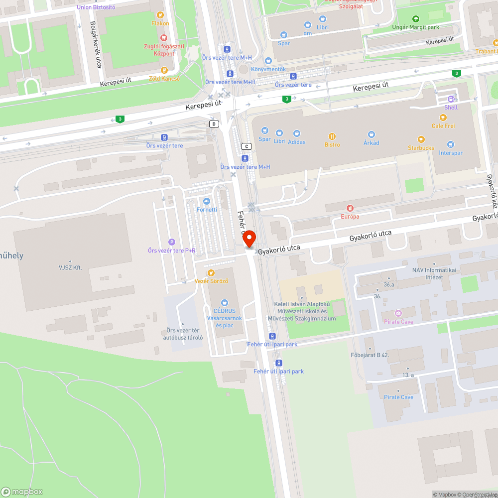 Magasan levő csapadékvíz nyelő bejelentés helye