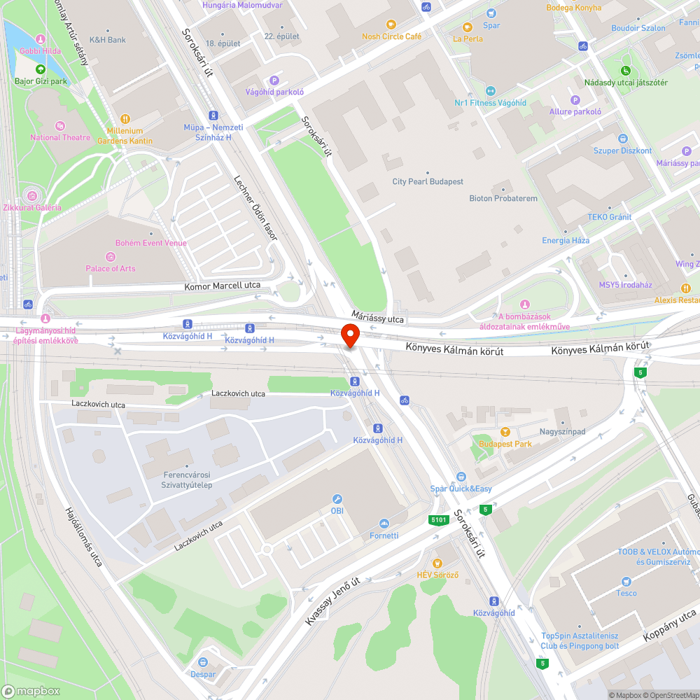 Rákóczi-híd pesti lehajtó felfestés bejelentés helye