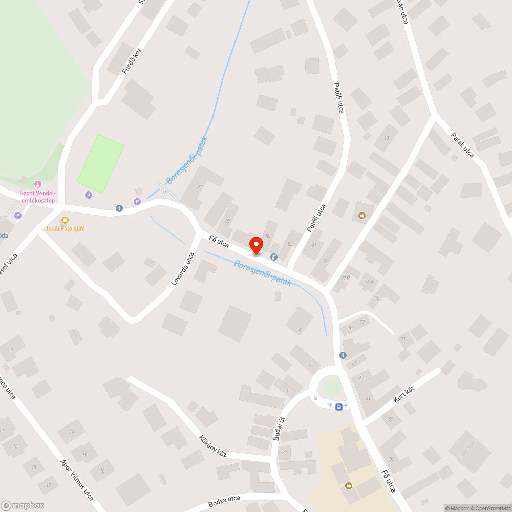 Játszotér és buszforduló közötti patak szakasz bejelentés helye