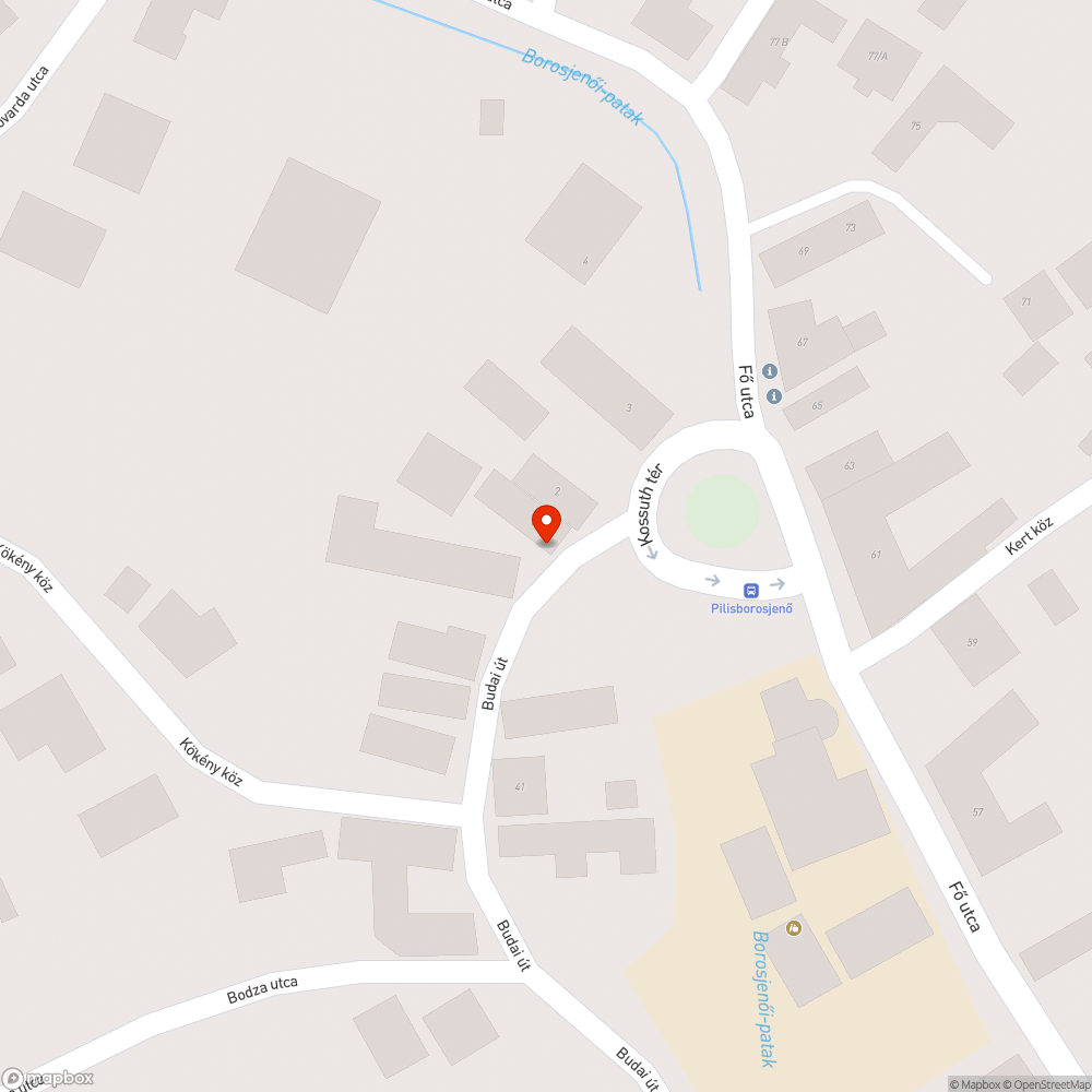 Budai út 82 kátyú bejelentés helye