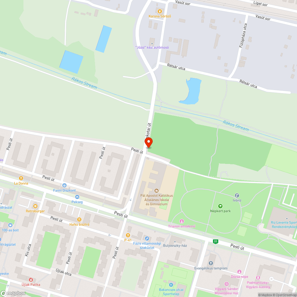 Megdöntött oszlop bejelentés helye