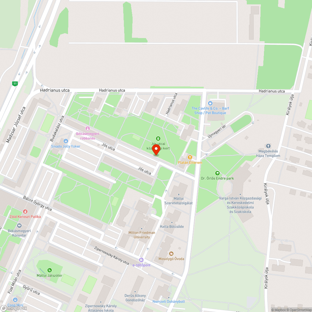 Elhagyott autók a Jós utcában bejelentés helye