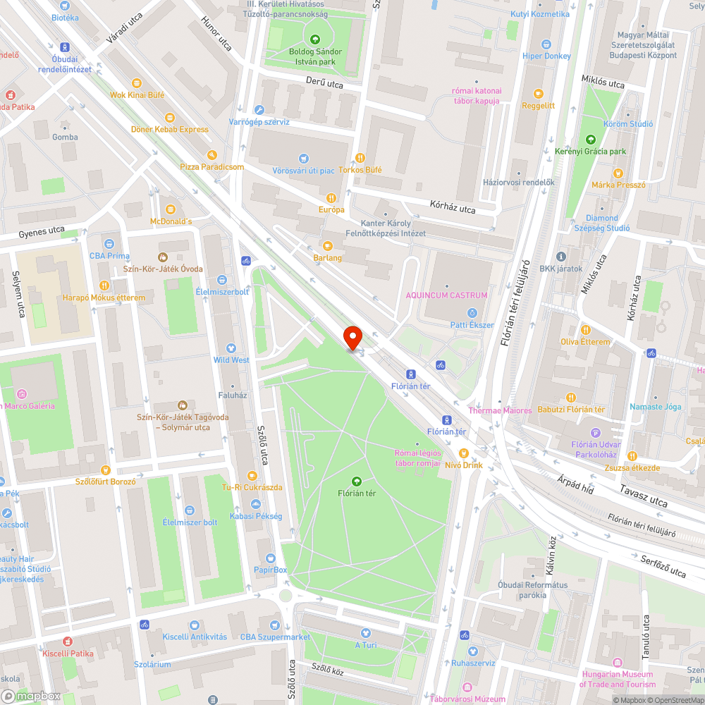 Belógó ágak a Flórián térnél bejelentés helye