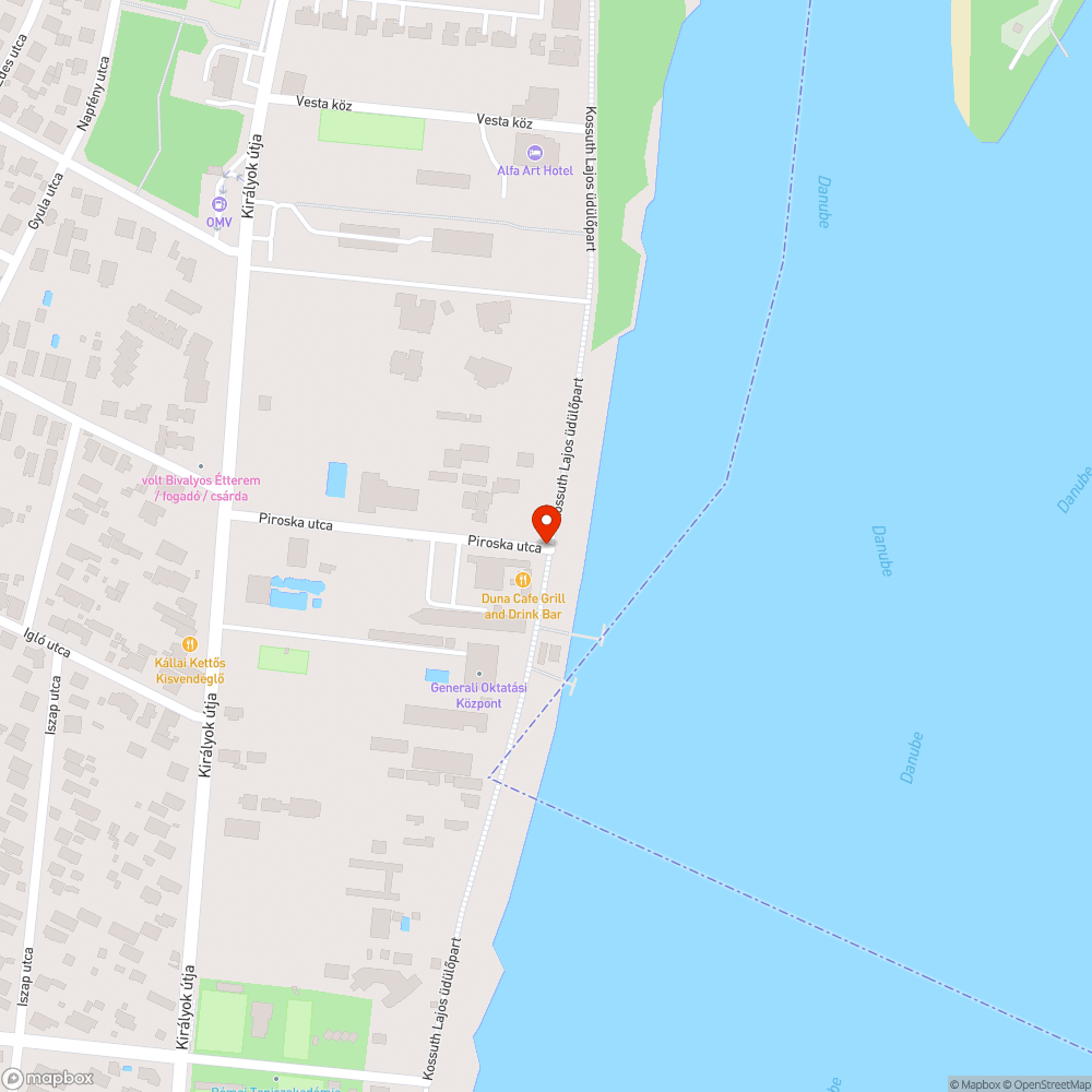 Elhajlott tábla a Duna parton bejelentés helye