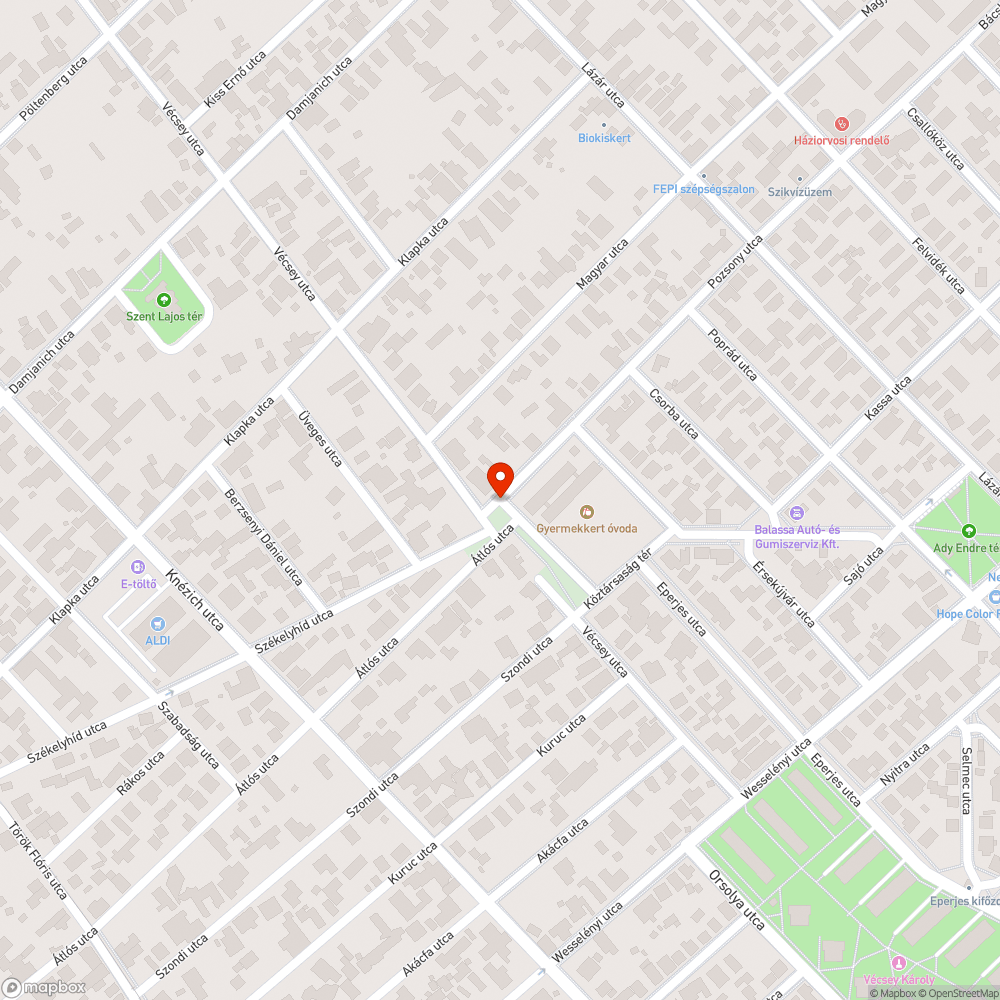 Kátyú bejelentés helye