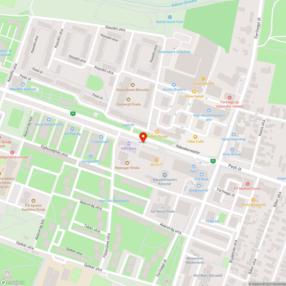 Kedvenc kátyúm bejelentés helye