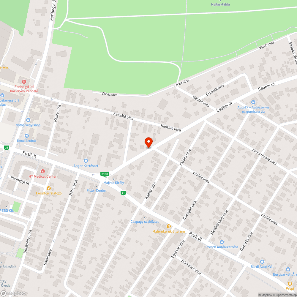 Csabai út bejelentés helye