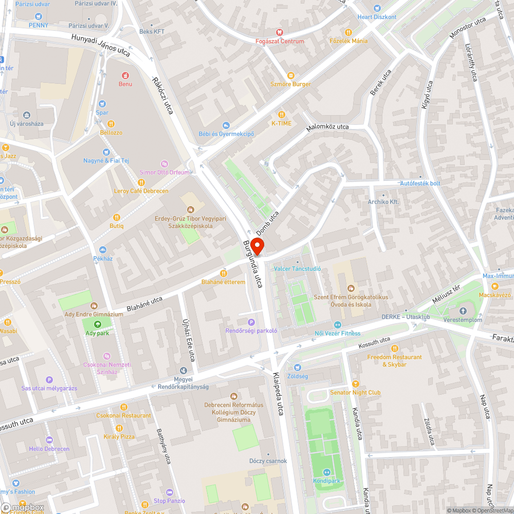 Burgundia utcai gyalogátkelőhely bejelentés helye