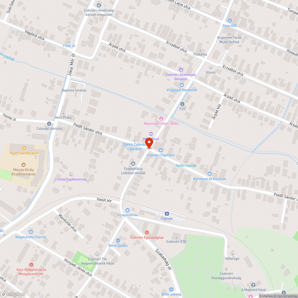 Lezuhanó félben bejelentés helye