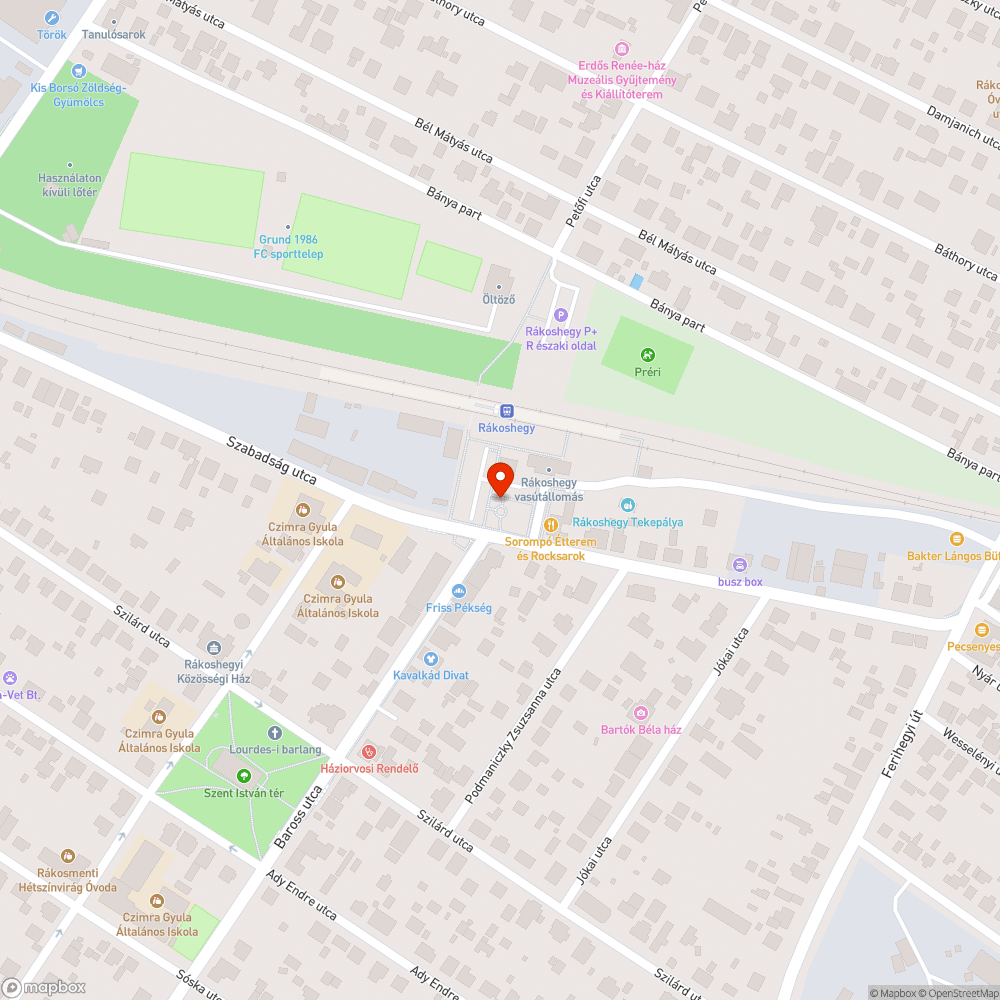 Megrongált szobor bejelentés helye