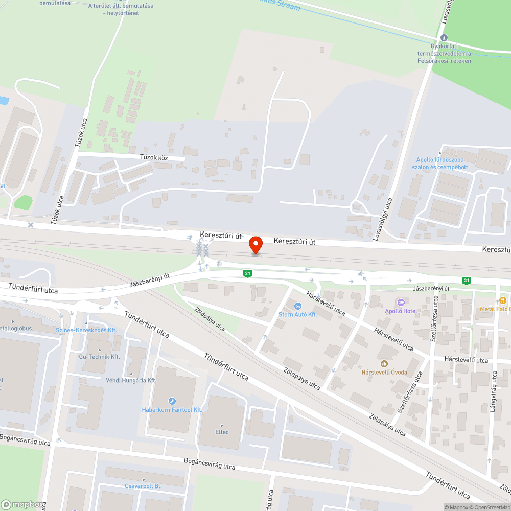 Jászberényi felüljáró kátyuk bejelentés helye