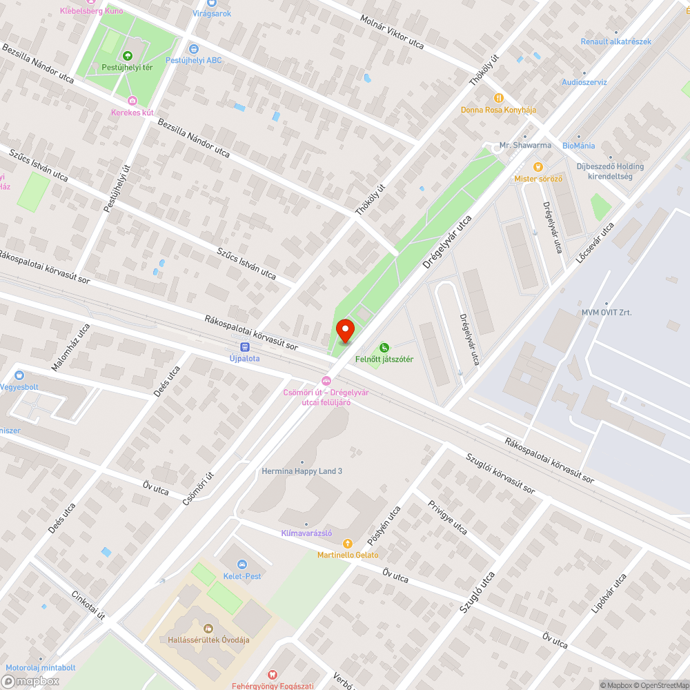 Drégelyvár utca és Csömöri út felüljáró javítása bejelentés helye