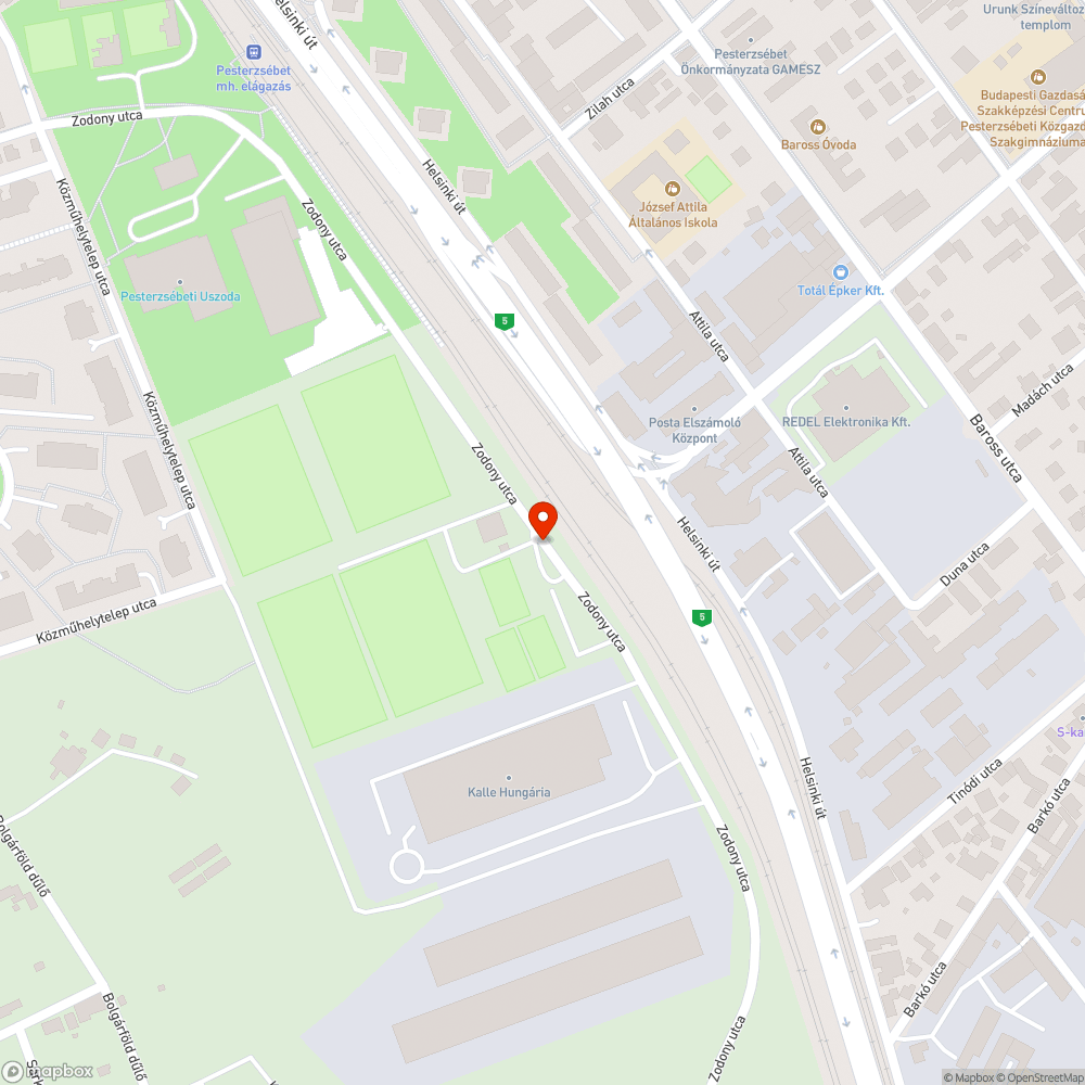 Beszakadt úttest bejelentés helye