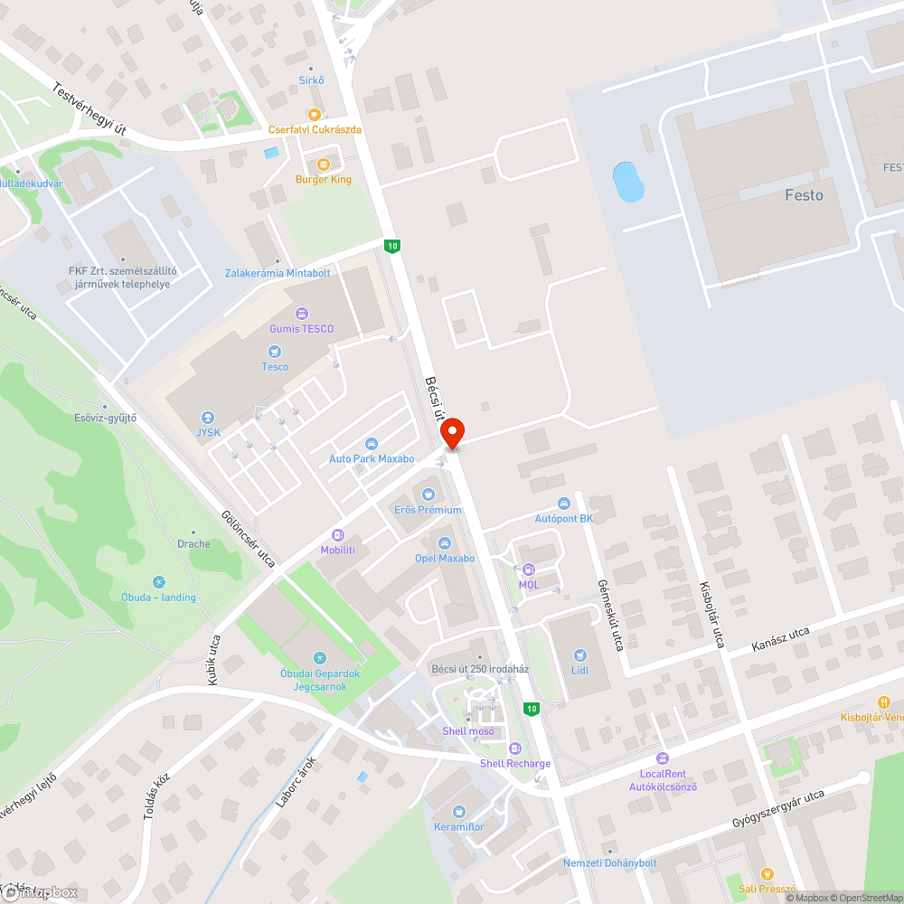 Kátyús Bécsi út bejelentés helye