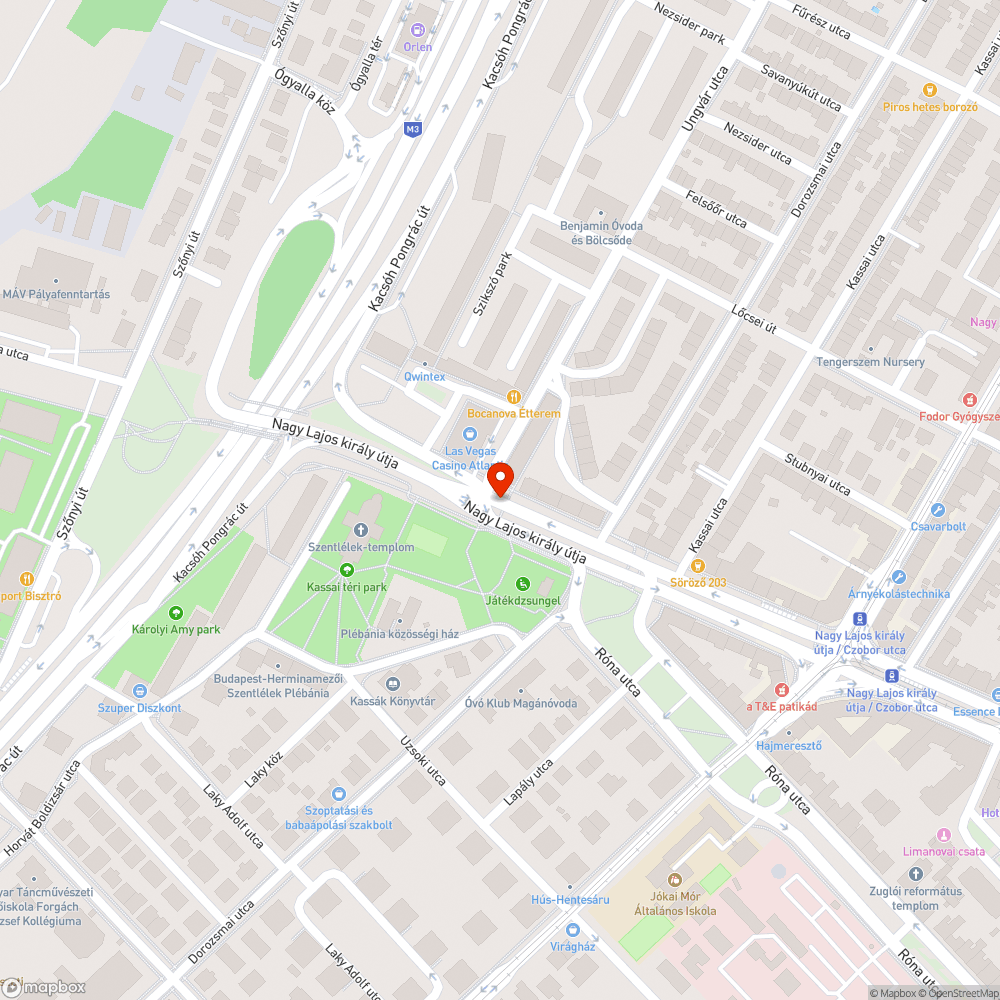 Kiszáradt fa a Nagy Lajos király útján bejelentés helye