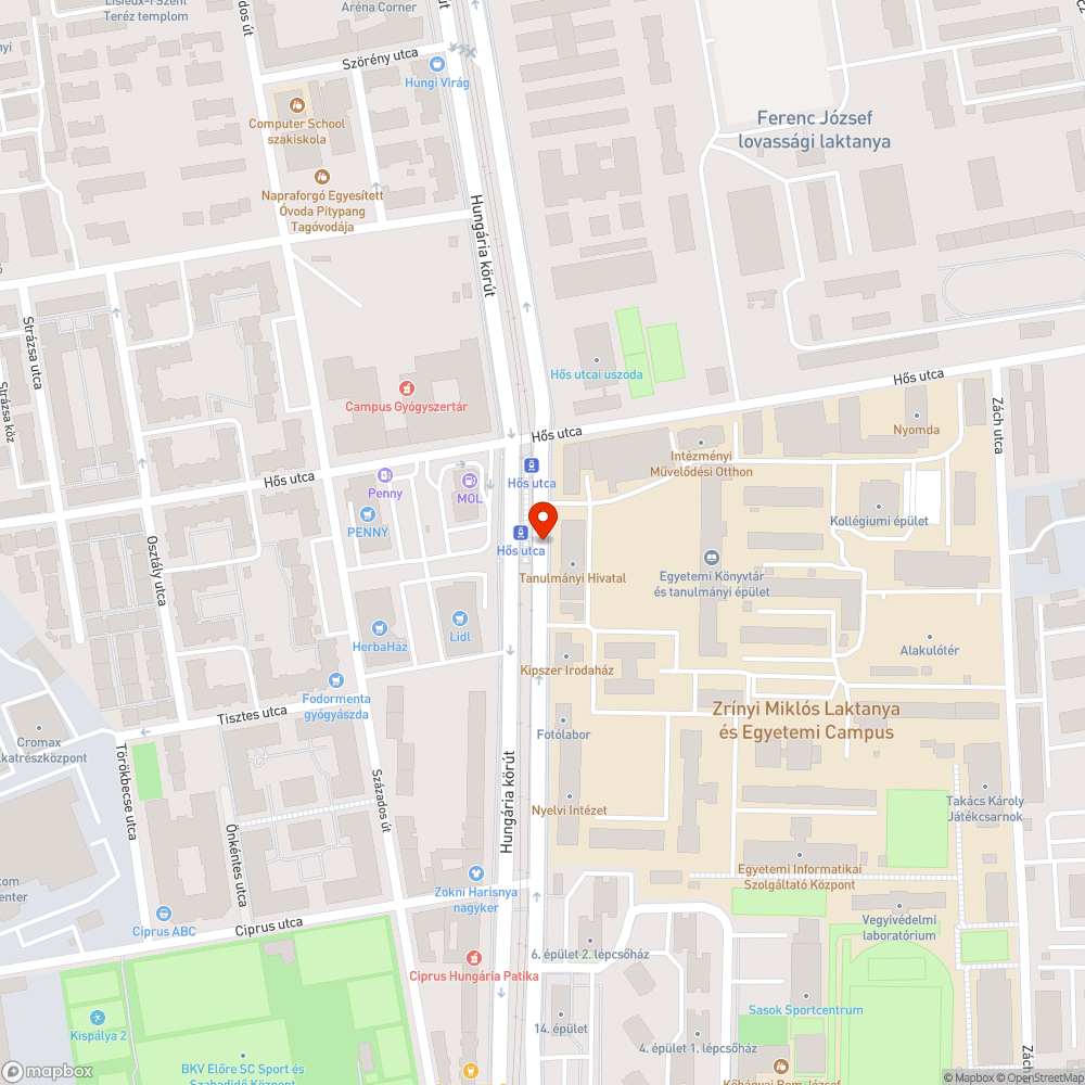 Elhagyott autó bejelentés helye