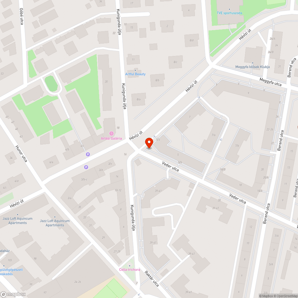 Kátyú (Kunigunda útja - Veder u.) bejelentés helye