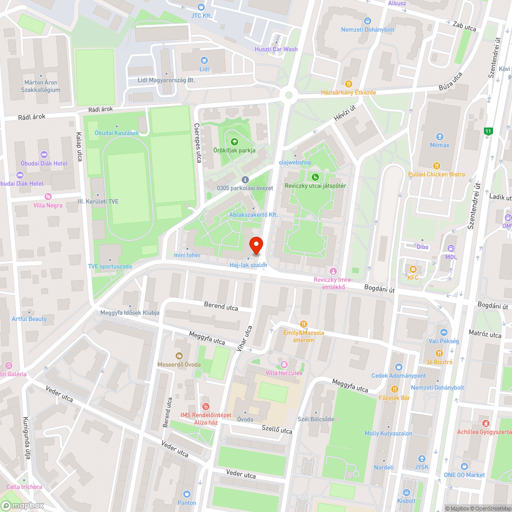 Járdát elfoglaló tócsa bejelentés helye