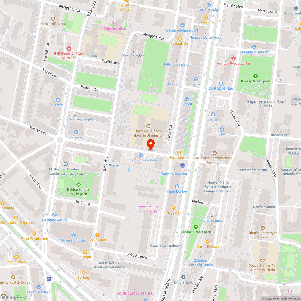 Hiányos járda a Raktár utcában bejelentés helye