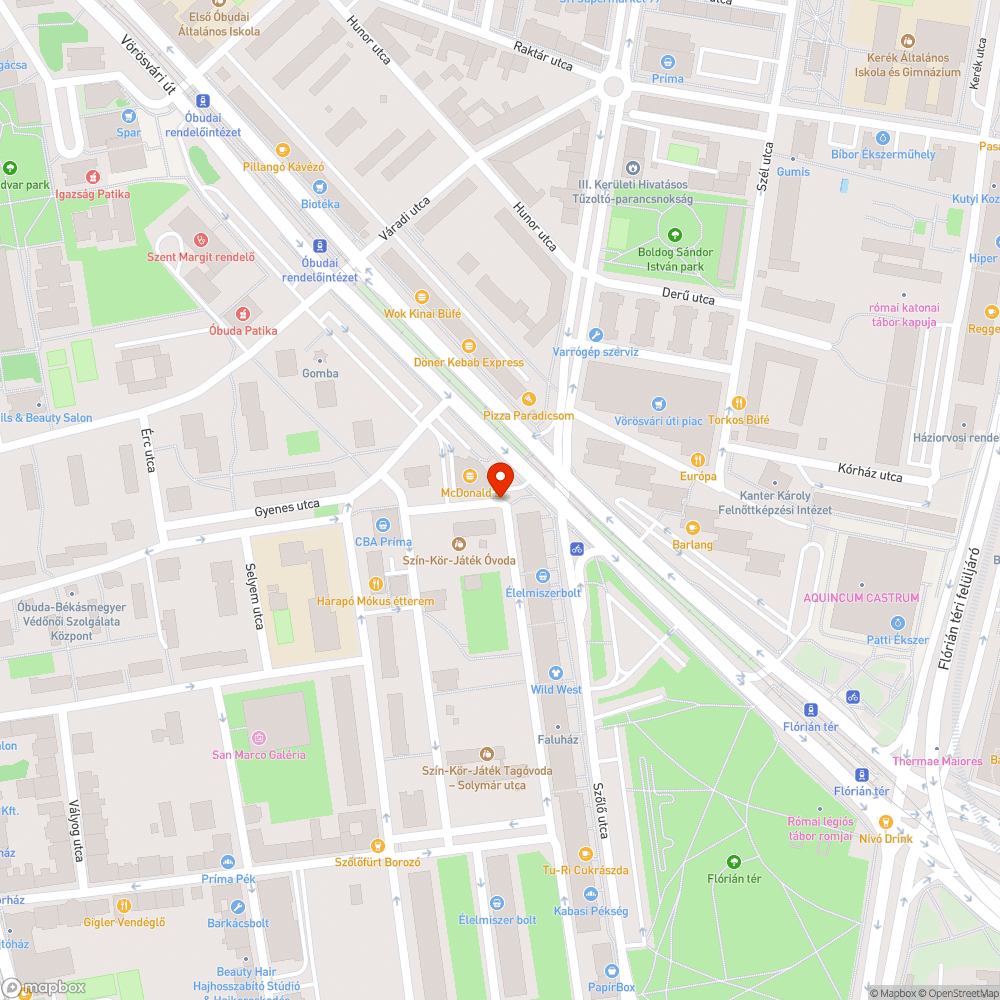 Kátyúk a Törzs utcában bejelentés helye