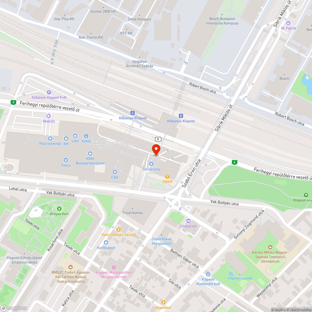 Aluljáró bejelentés helye