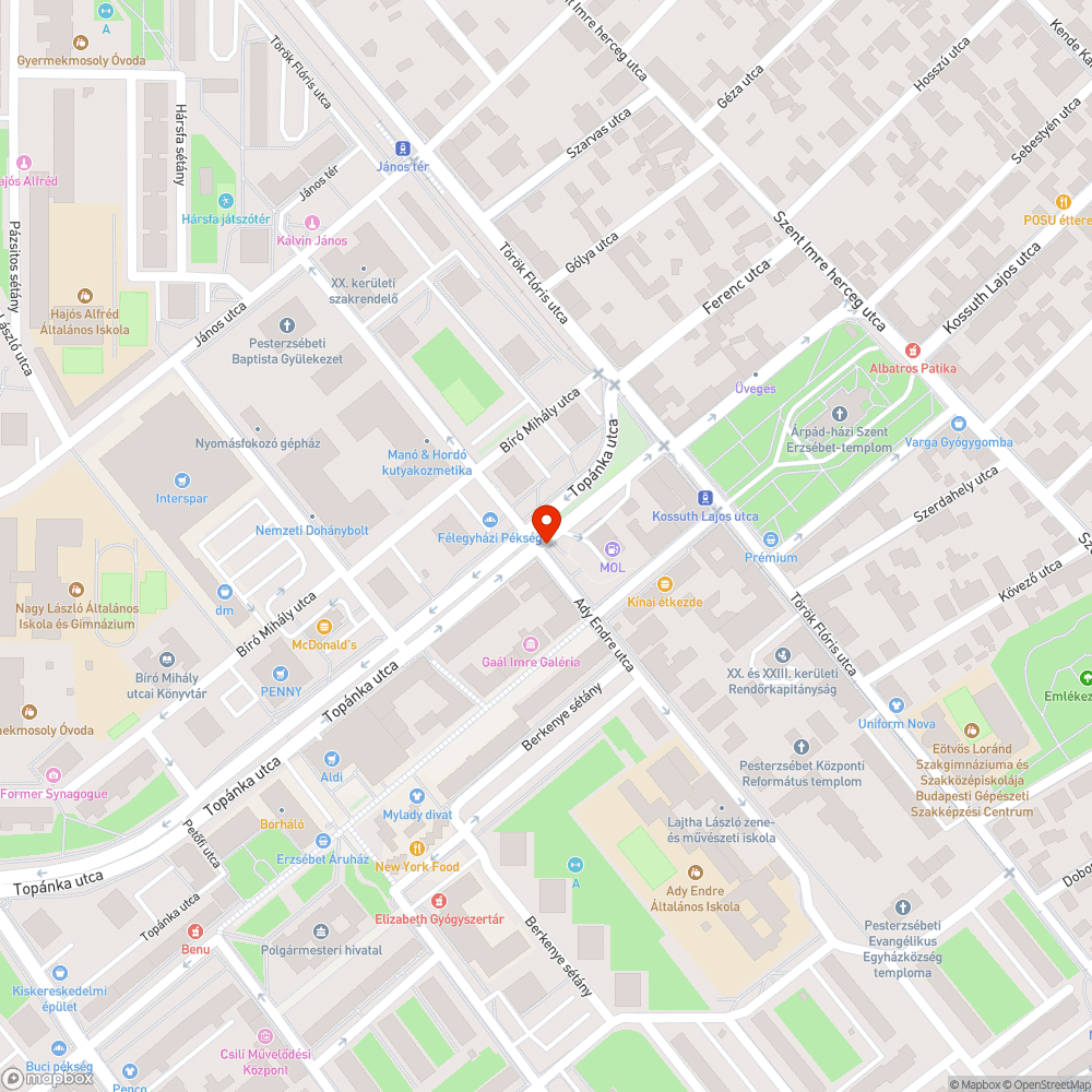 Kiszáradt fa bejelentés helye