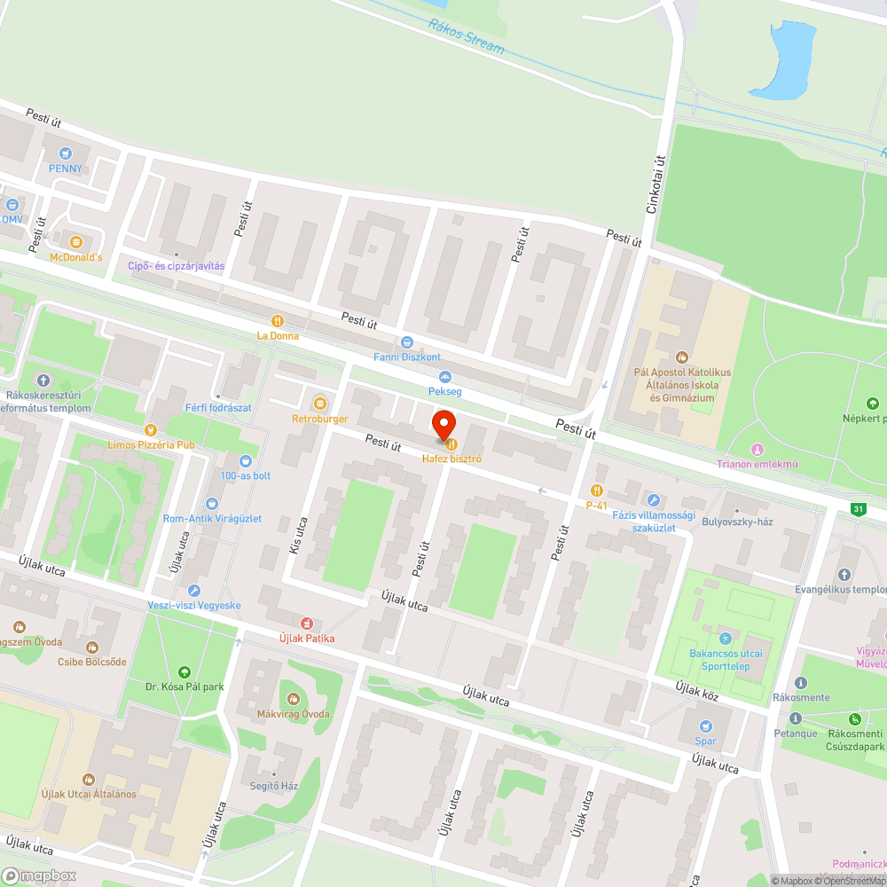 Hordalék az úton bejelentés helye