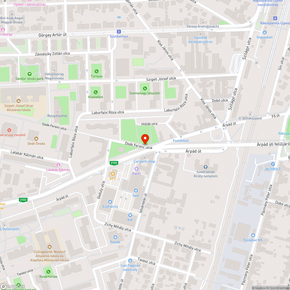 Kátyúk az Árpád úton bejelentés helye