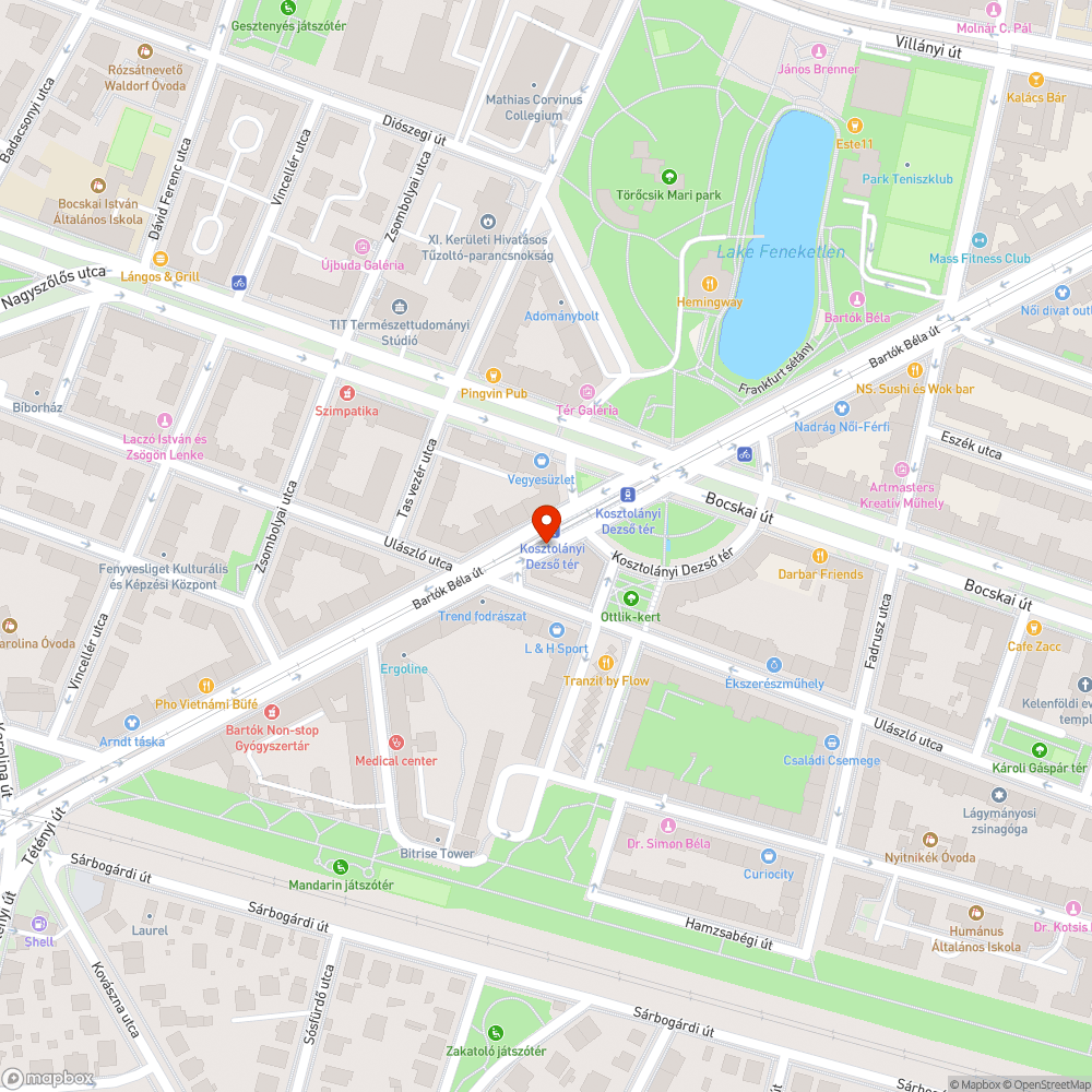 Veszélyes jobbra kanyarodás + kerékpárút bejelentés helye