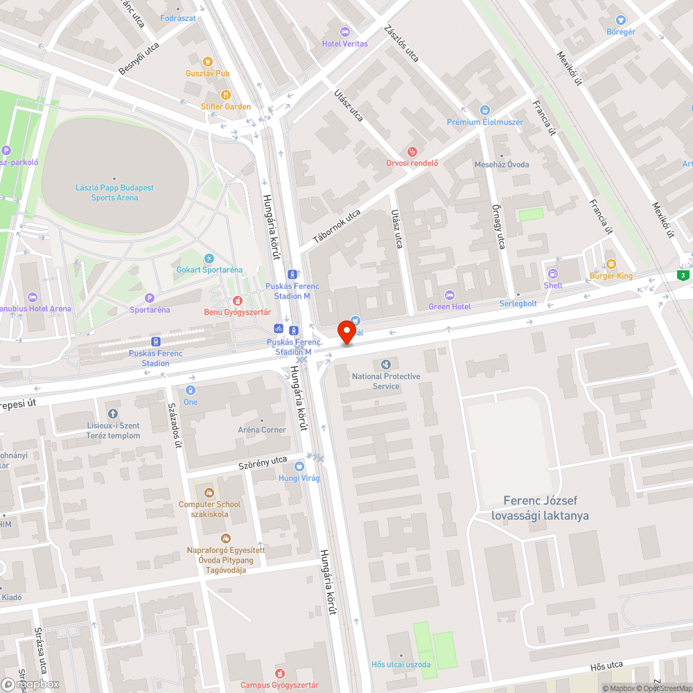 Szőnyegbombázásra hajazó útszakasz bejelentés helye