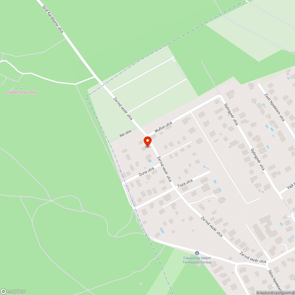 Zerind vezér utca 29/C nagy kátyú az út szélén bejelentés helye