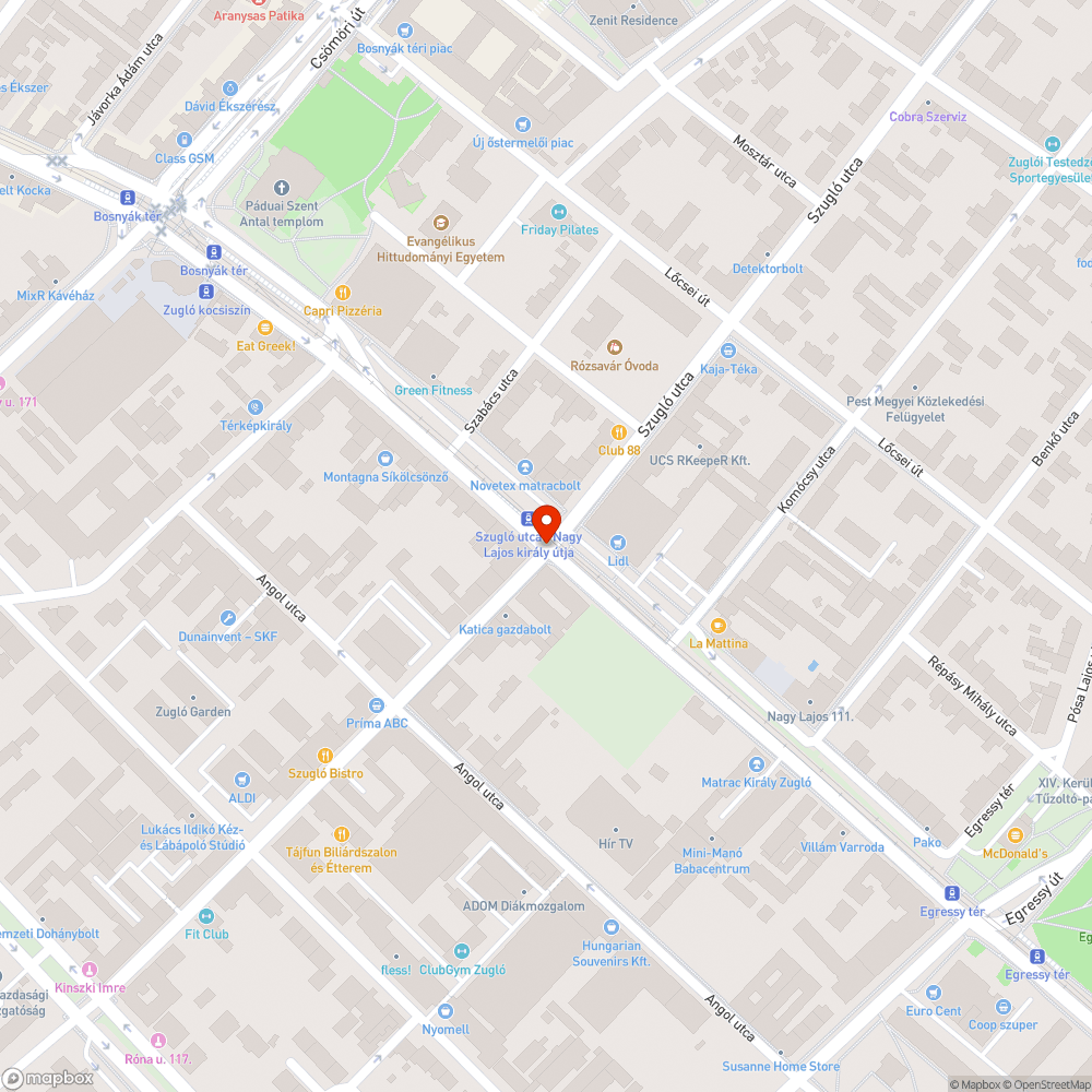 Túl hangos jelző a NagyLajos-Szugló sarkán bejelentés helye