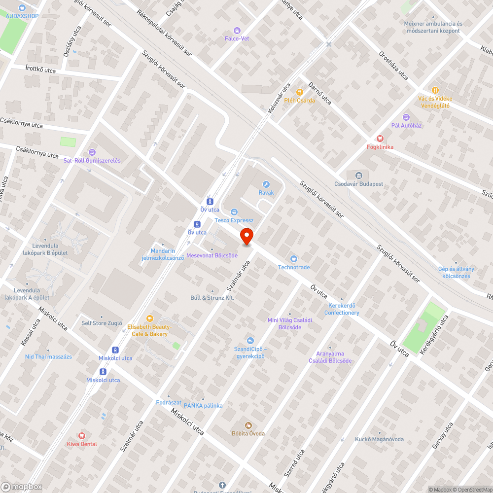 Kidőlt utcai szeméttároló bejelentés helye