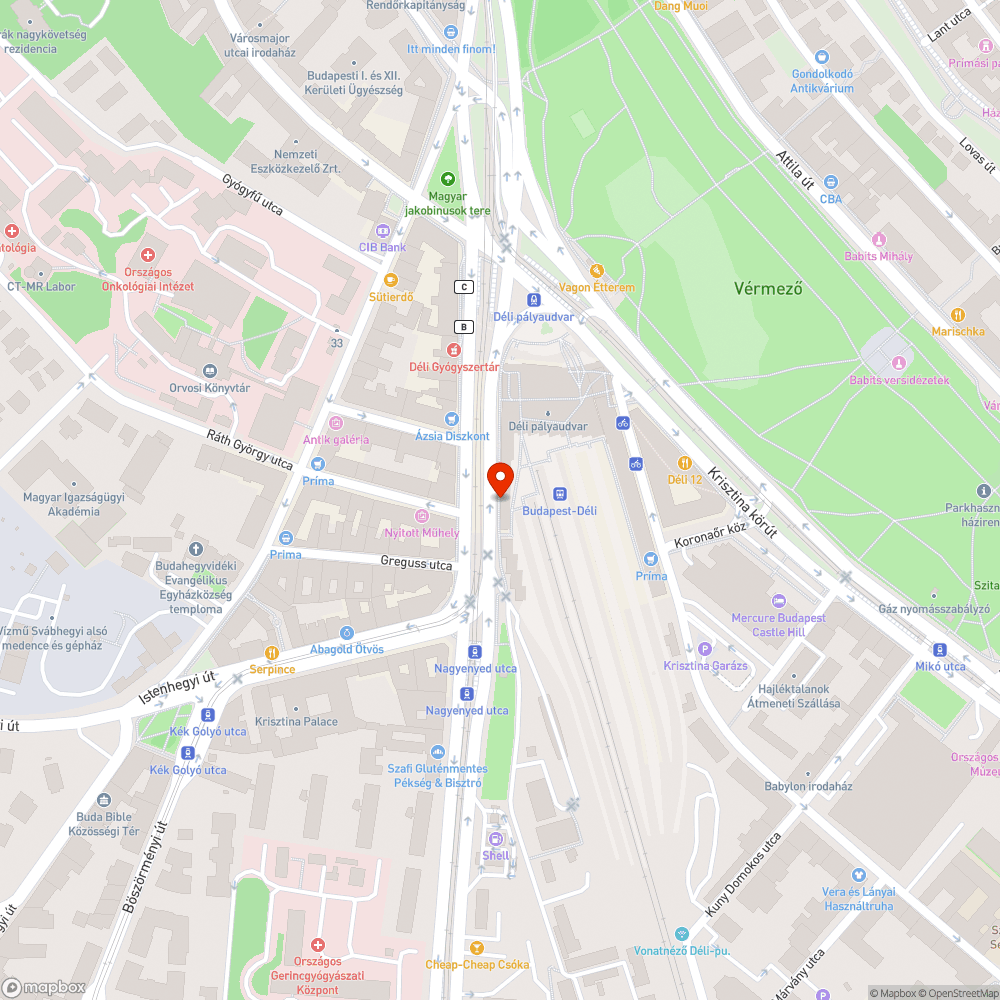 Déli pályaudvar bejelentés helye