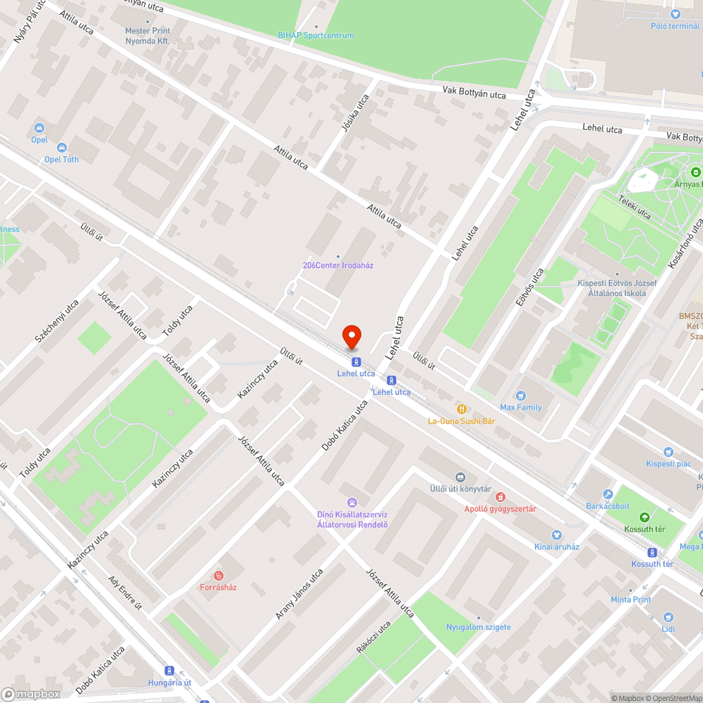 Villamos sín bejelentés helye