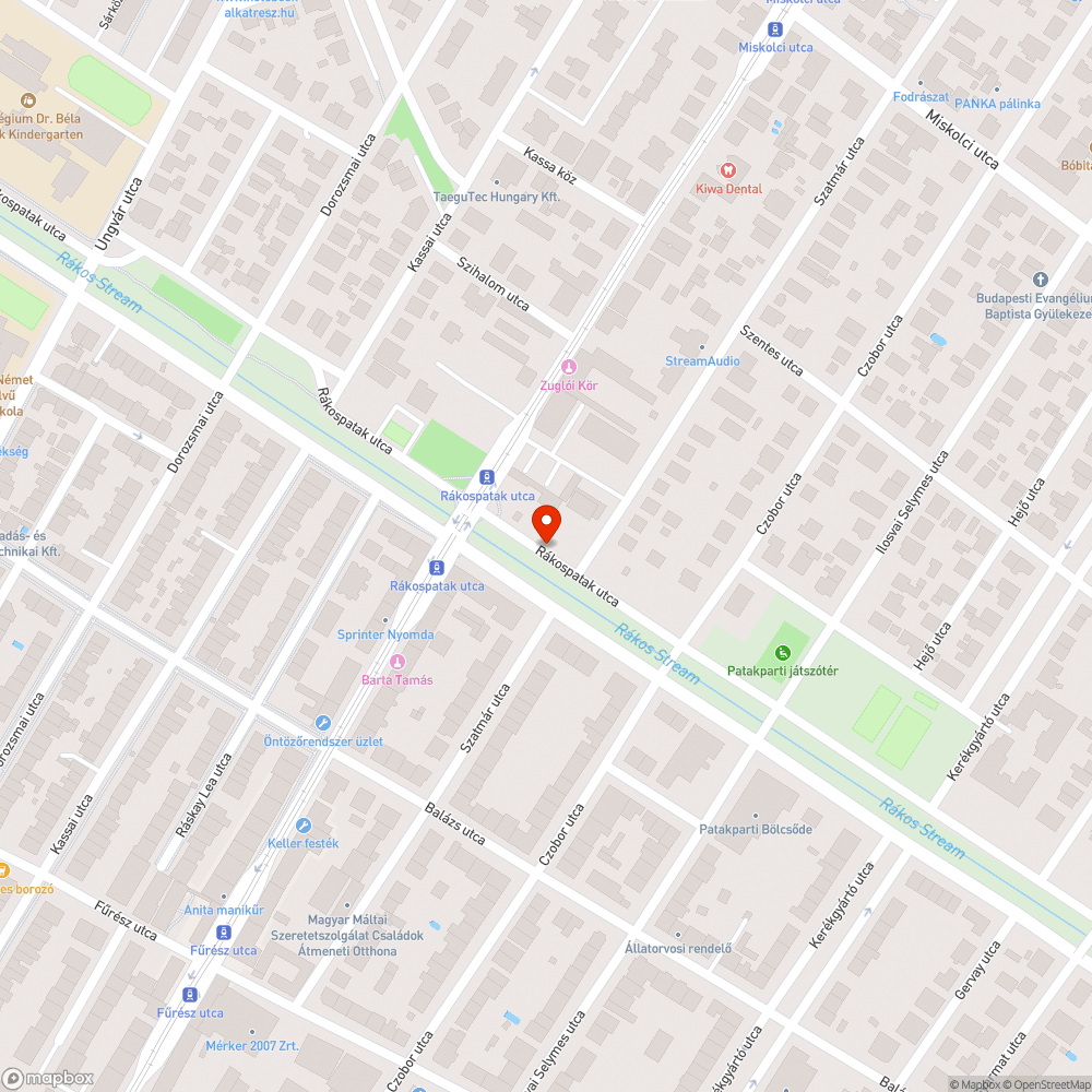 Kiszáradt fa a patak parton bejelentés helye