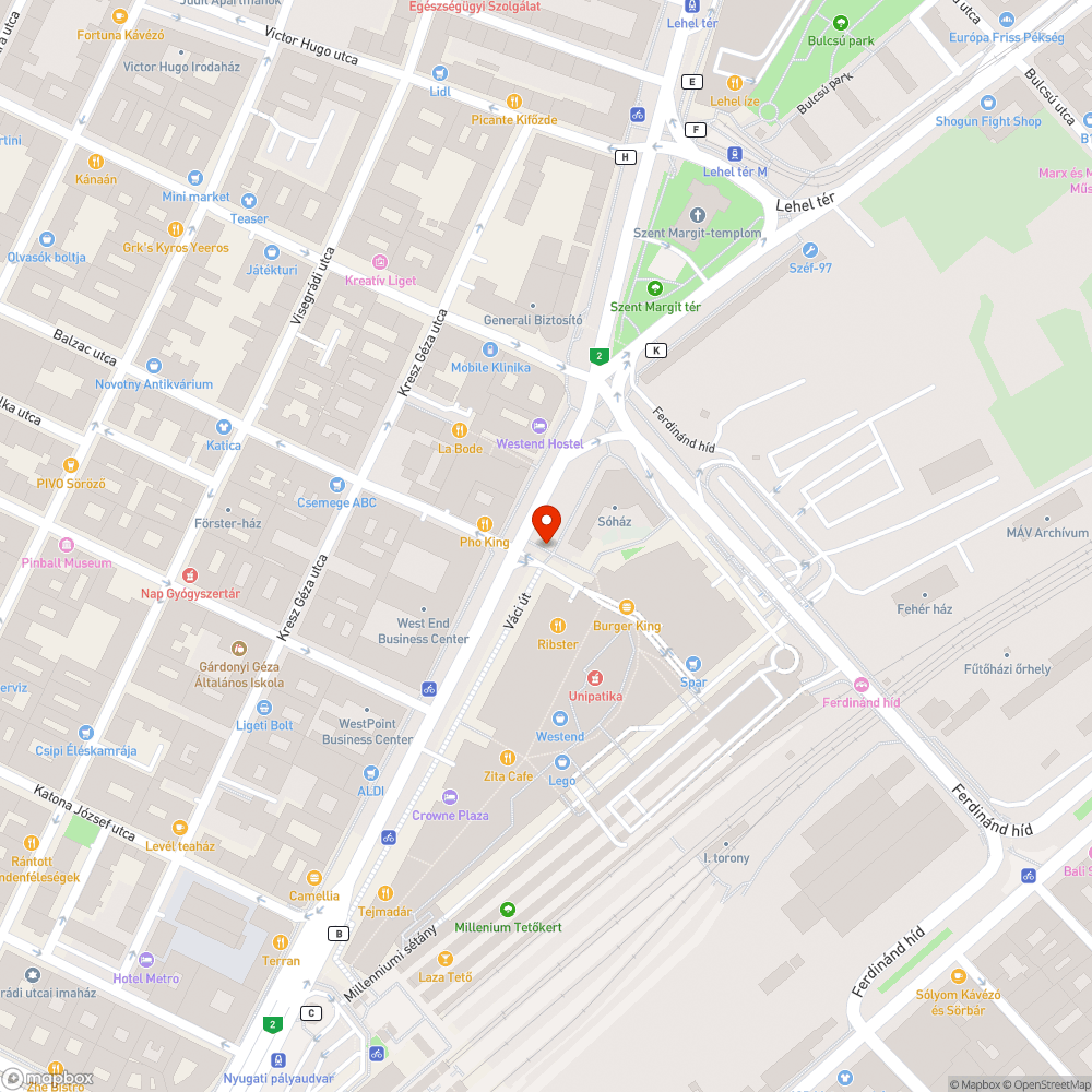 Kiálló csatorna(fedél) a Westend hátuljánál bejelentés helye