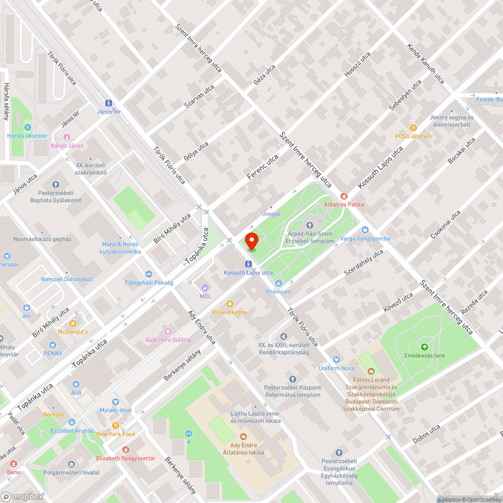 Kiszáradt fa bejelentés helye