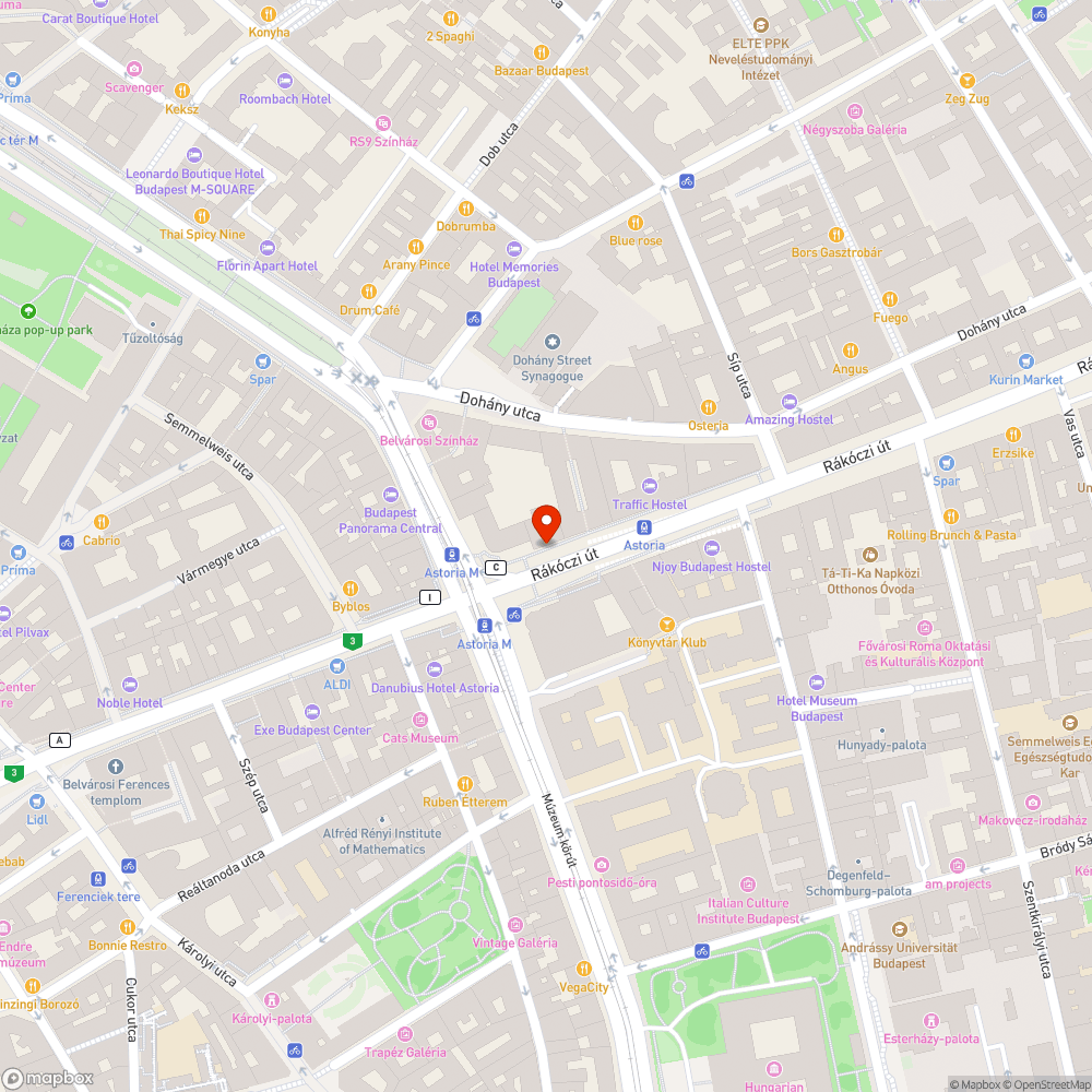 Kátyú az Astóriánál. bejelentés helye