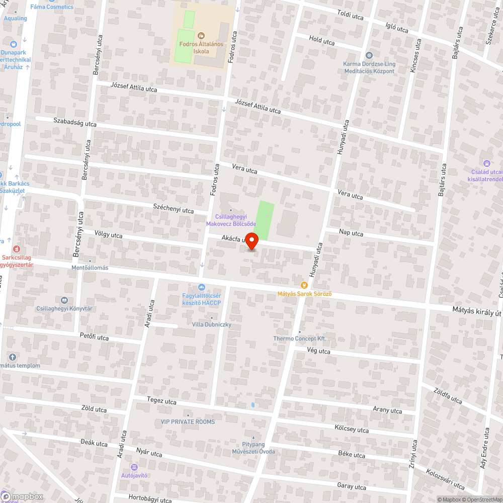 Zár bejelentés helye