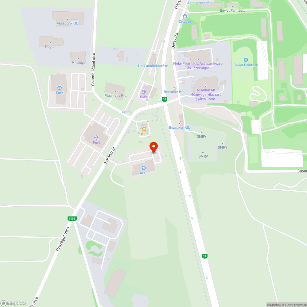 Megdőlt poller bejelentés helye