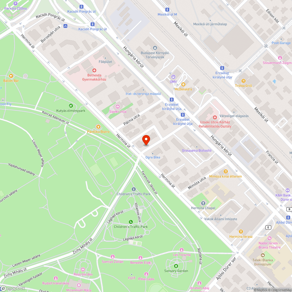 Jelzőlámpa a Városliget mellé bejelentés helye