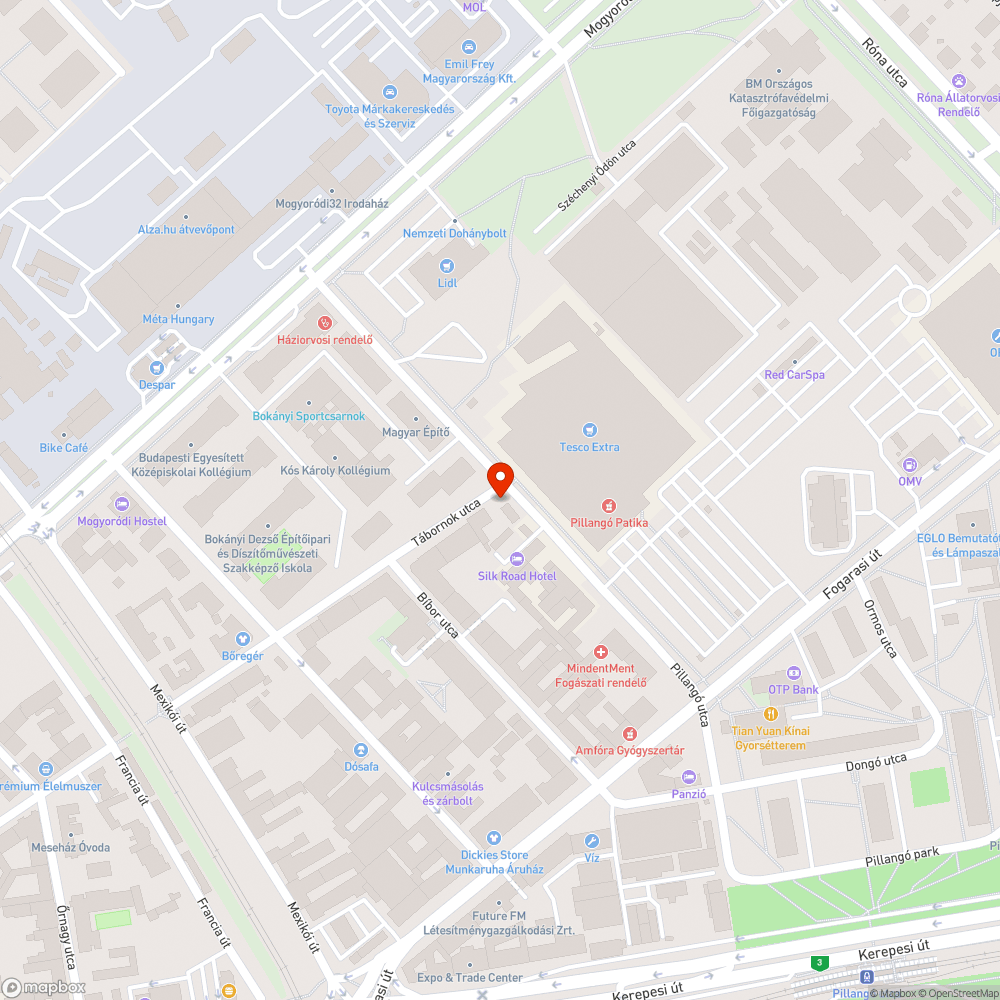 Elhagyott jármű bejelentés helye