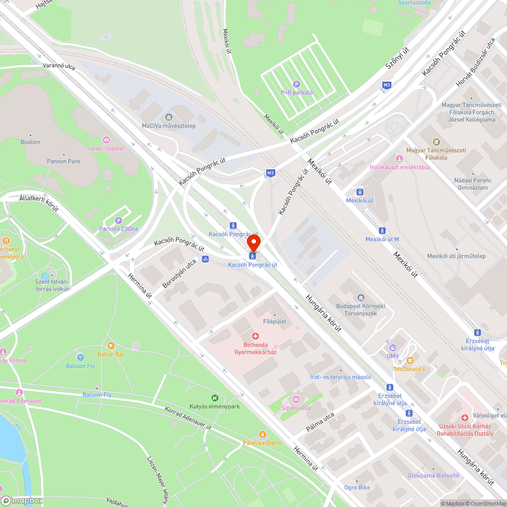 Botlásveszély bejelentés helye