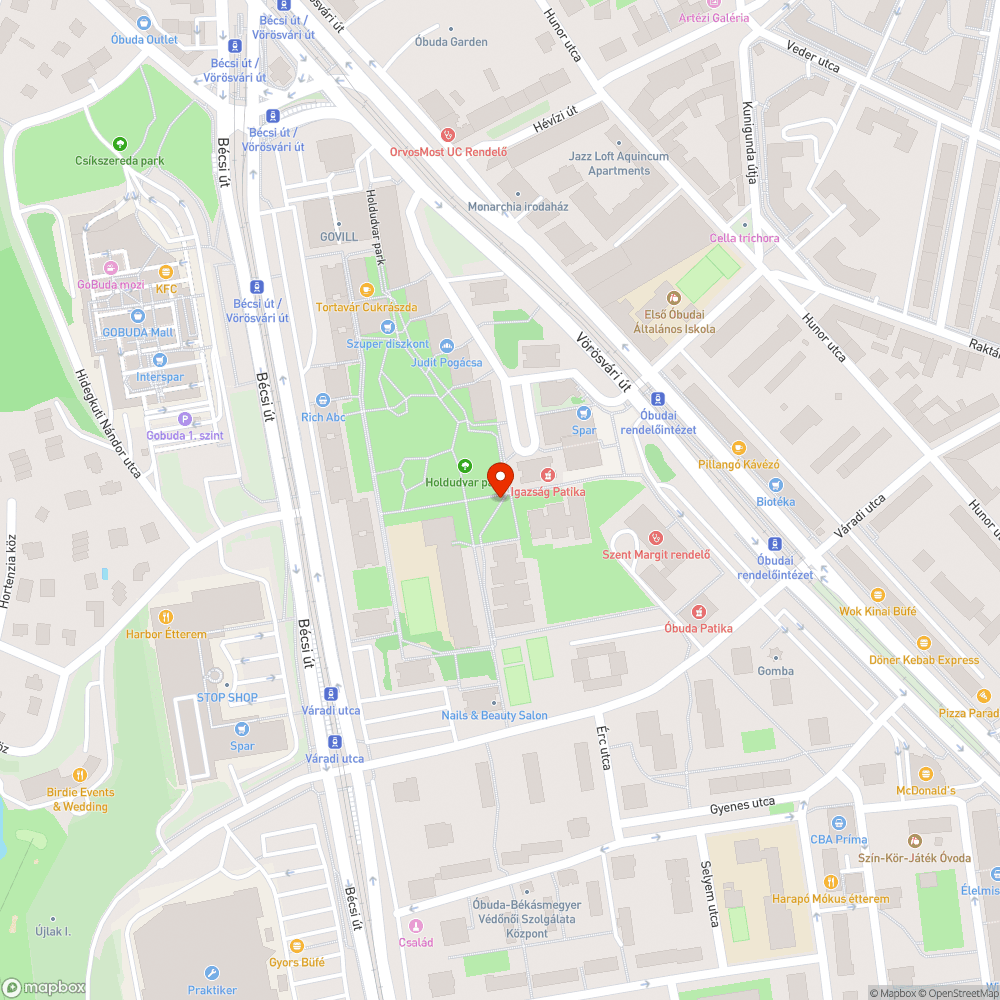 Kimosódott murva a járdán (Holdudvar) bejelentés helye