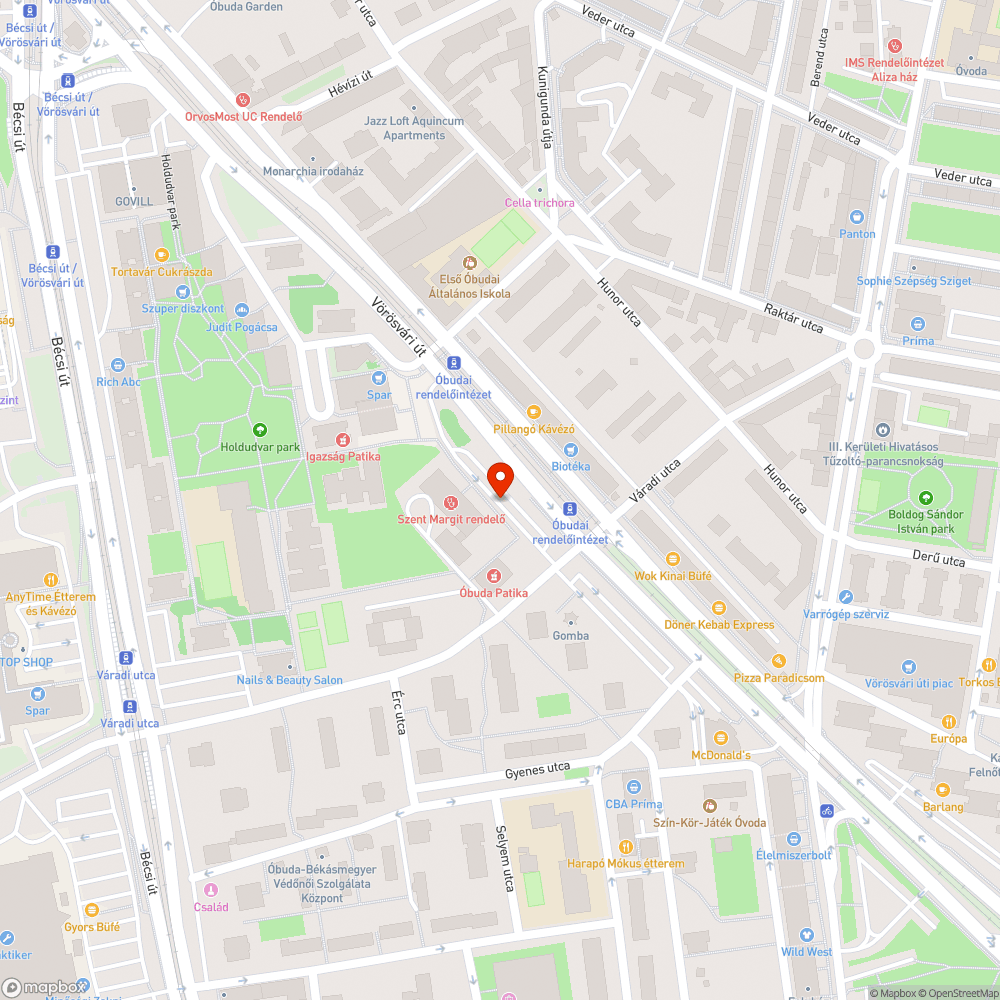 Kidőlt poller az Óbuda Rendelőintézetnél bejelentés helye