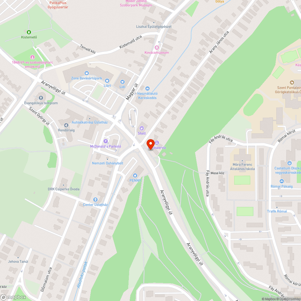 Megdőlt oszlop bejelentés helye